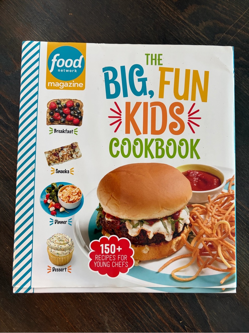 Food Network Big, Fun Kids Cookbook - White, Blue, Orange, Green NEW